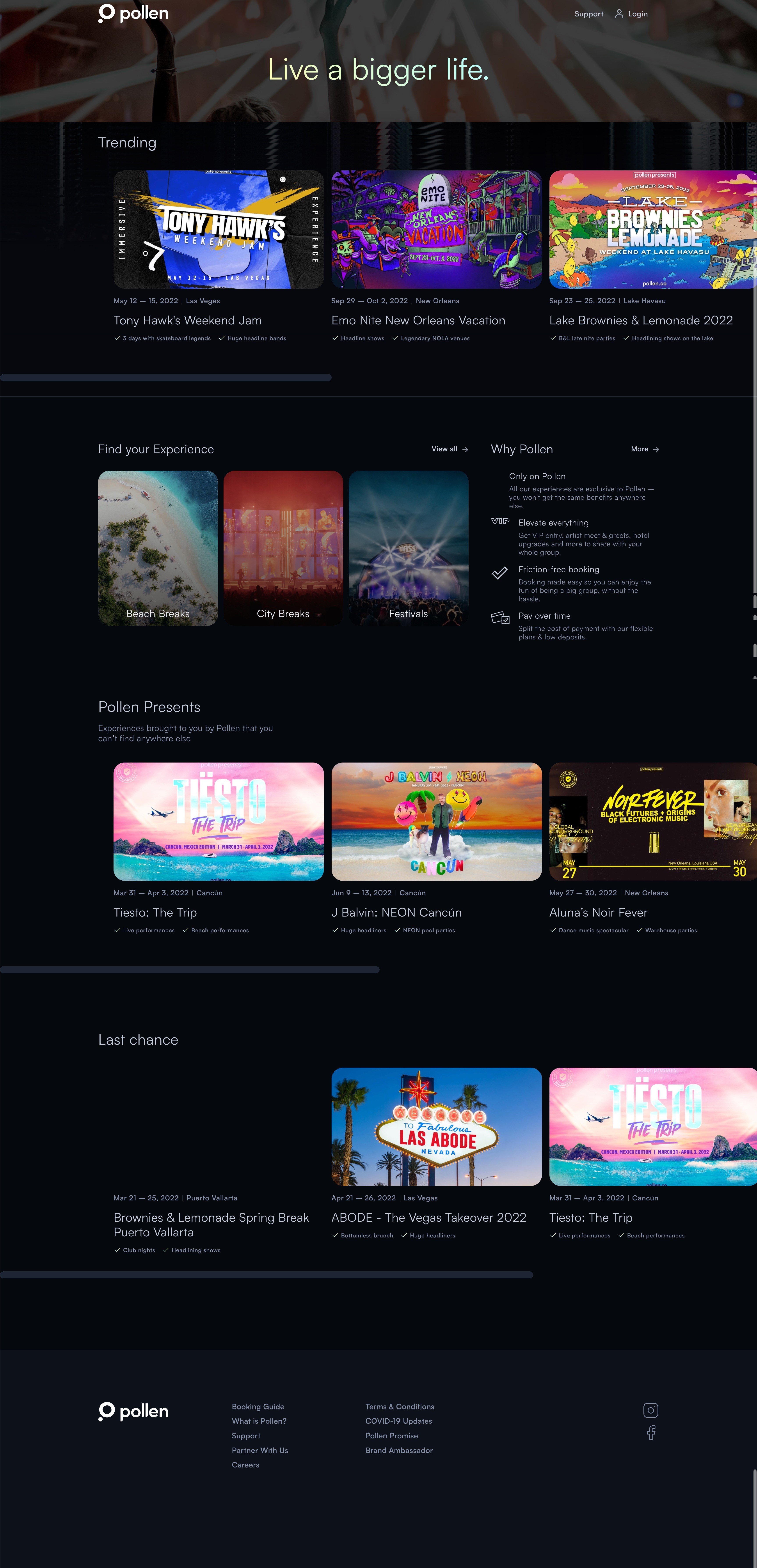 Pollen Homepage Re-Design for Conversion screenshot